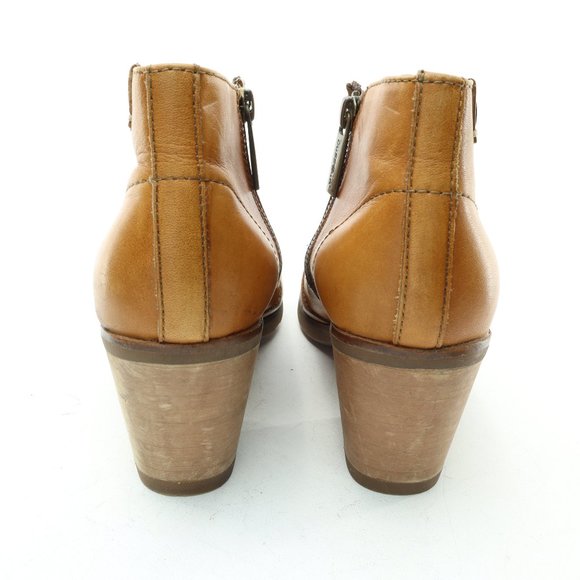 bussola Reikiavik Leather V-Neck Block Heel Bootie Inside Zip • WMNS EU39 - Picture 8 of 16